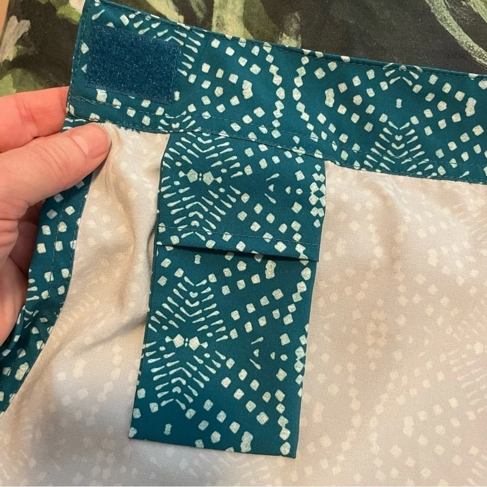 RipSkirt Playa Ocean Length 2 Wrap Skirt Teal Batik Print Size Medium